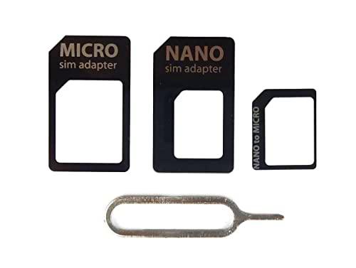 Kit de adaptador de tarjeta SIM 4 en 1, juego de adaptadores de tarjeta SIM Nano Micro estándar para todos los teléfonos inteligentes