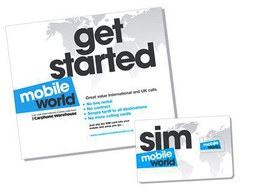 Tarjeta SIM Mobile World - Paga por uso - Llamadas internacionales de bajo costo