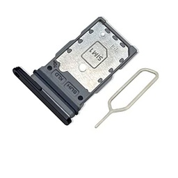 Eonpam Reemplazo Original de la Bandeja de la Ranura de la Tarjeta SIM Dual para (Samsung Galaxy S22 Ultra 5G) Incl SIM Pin (Negro)