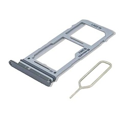 Eonpam Tarjeta SIM Bandeja para (Samsung Galaxy S10 / S10+ Plus) Calidad Original Reemplazo Ranura Tarjeta SD Bandeja con Pin Tarjeta SIM(Plata)