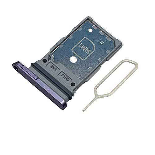 Eonpam Reemplazo original de la bandeja de la ranura de la tarjeta SIM DUAL para (Samsung Galaxy S21 FE 5G) Incl SIM Pin (púrpura)