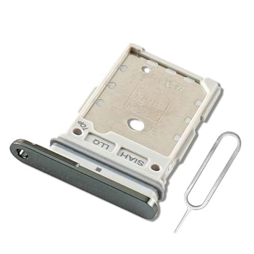 Eonpam Reemplazo Original de la Bandeja de la Ranura de la Tarjeta SIM Dual para (Samsung Galaxy S23 Ultra) Incl SIM Pin (Verde)