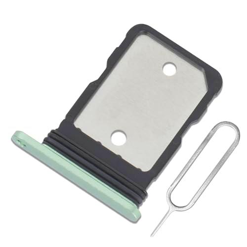 Eonpam Dual SIM Ranura para Google Pixel 8a Reemplazo del Soporte de la Bandeja de la Tarjeta SIM + Sim Pin(Verde)