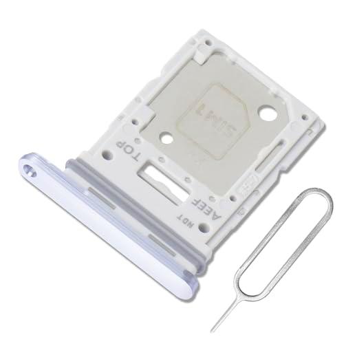 Eonpam Dual SIM Ranura para Samsung Galaxy A55 5g Reemplazo del Soporte de la Bandeja de la Tarjeta SIM + Sim Pin(Blanco)