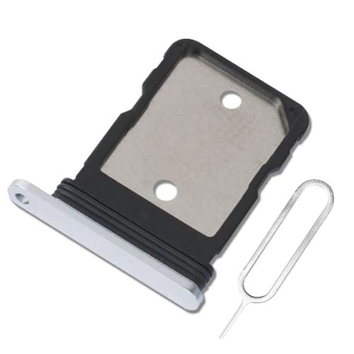 Eonpam Dual SIM Ranura para Google Pixel 8 Pro Reemplazo del Soporte de la Bandeja de la Tarjeta SIM + Sim Pin(Blanco)