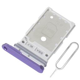 Eonpam Dual SIM Ranura para Samsung Galaxy S24/S24+ Plus Reemplazo del Soporte de la Bandeja de la Tarjeta SIM + Sim Pin(Morado)