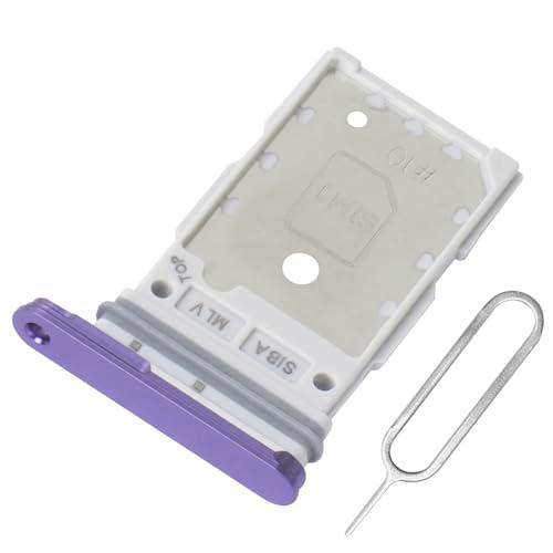 Eonpam Dual SIM Ranura para Samsung Galaxy S24/S24+ Plus Reemplazo del Soporte de la Bandeja de la Tarjeta SIM + Sim Pin(Morado)