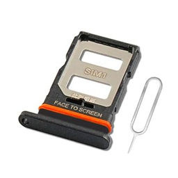 Eonpam Reemplazo Original de la Bandeja de la Ranura de la Tarjeta SIM Dual para (Xiaomi Redmi Note 12 Pro+) Incl SIM Pin (Negro)