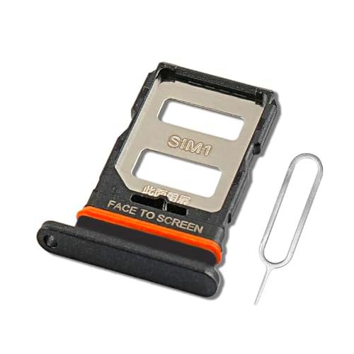 Eonpam Reemplazo Original de la Bandeja de la Ranura de la Tarjeta SIM Dual para (Xiaomi Redmi Note 12 Pro+) Incl SIM Pin (Negro)