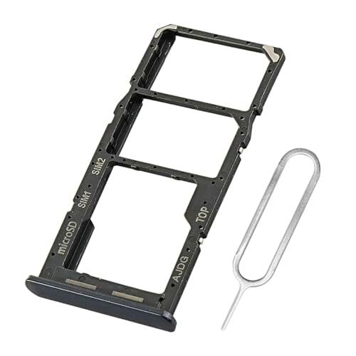 Eonpam Reemplazo Original de la Bandeja de la Ranura de la Tarjeta SIM Dual para (Samsung Galaxy A04s) Incl SIM Pin (Negro)