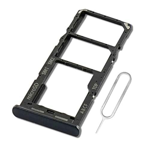 Eonpam Reemplazo Original de la Bandeja de la Ranura de la Tarjeta SIM Dual para (Samsung Galaxy A23 5G) Incl SIM Pin (Negro)