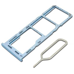 Eonpam Dual SIM Ranura para Samsung Galaxy M13 SM-M135F Reemplazo del Soporte de la Bandeja de la Tarjeta SIM + Sim Pin(Azul)