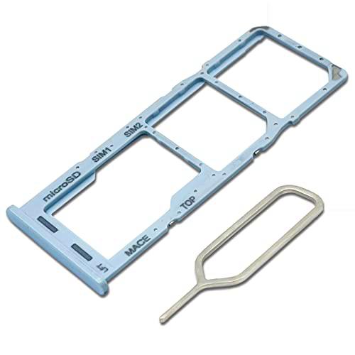 Eonpam Dual SIM Ranura para Samsung Galaxy M13 SM-M135F Reemplazo del Soporte de la Bandeja de la Tarjeta SIM + Sim Pin(Azul)