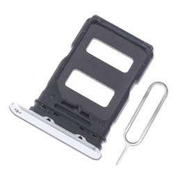 Eonpam Dual SIM Ranura para Xiaomi 14 Reemplazo del Soporte de la Bandeja de la Tarjeta SIM + Sim Pin(Blanco)