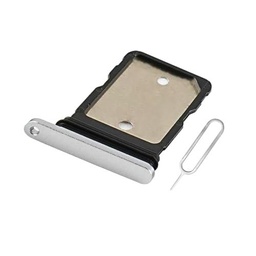 Eonpam Reemplazo Original de la Bandeja de la Ranura de la Tarjeta SIM Dual para (Google Pixel 7a) Incl SIM Pin(Plata)