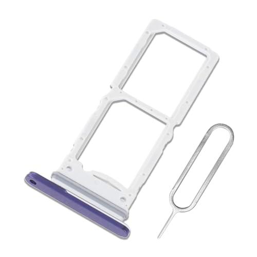 Eonpam Dual SIM Ranura para Samsung Galaxy Z Fold6 Reemplazo del Soporte de la Bandeja de la Tarjeta SIM + Sim Pin(Azul)