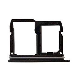 Compatible con LG Q7 Q610 / LG Q Stylo 4 Q710 - Bandeja con soporte para tarjeta SIM + compartimento para memoria Micro SD (negro)