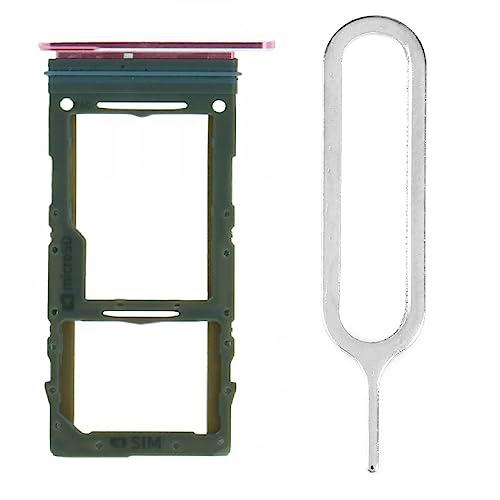 iReplaceParts - Bandeja SIM de repuesto compatible con Samsung Galaxy S20 / S20+ / S20 Ultra Dual Sim Holder Slot Junta de goma con herramienta eyector de bandeja SIM (rosa)