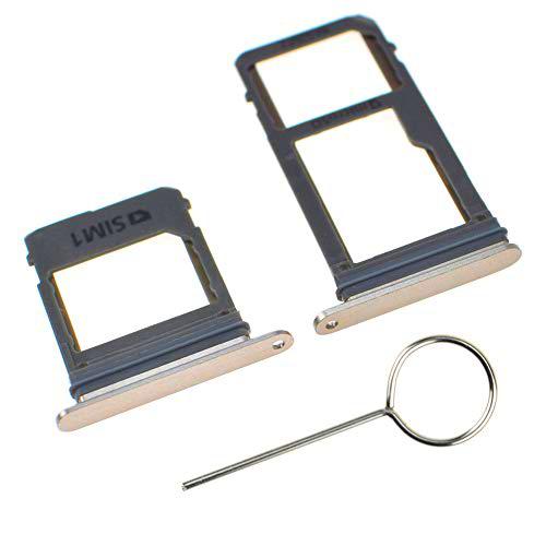 VEKIR Arena Dorada SM-A520F Bandeja de Tarjeta Micro SD Bandeja de Tarjeta SIM Dual con Anillo de Goma Impermeable y Pasador de Tarjeta reemplazo Compatible con Samsung Galaxy A5 2017