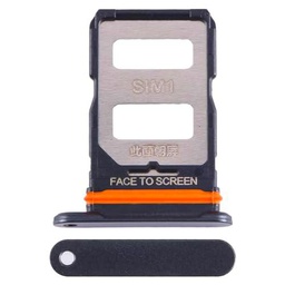 Compatible con Xiaomi 12 Lite 2203129G Try Tray Bandeja de alojamiento para tarjeta SIM 1 + Ranura SIM 2 Trineo Lector (negro)