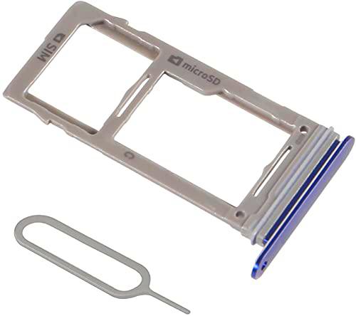 Lazyouth Ranura de repuesto para bandeja de tarjeta SIM compatible con Samsung Galaxy S9 G960 / S9 Plus G965 con pin de expulsión (azul)