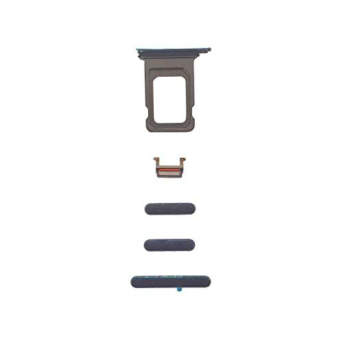 Smartex® Boton Lateral Negro + Bandeja por Tarjeta SIM Compatible con iPhone 11 Pro