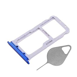OnlyTech - Cajón para tarjeta SIM doble y tarjeta de memoria Micro SD del Huawei Honor 9 azul + herramienta de extracción