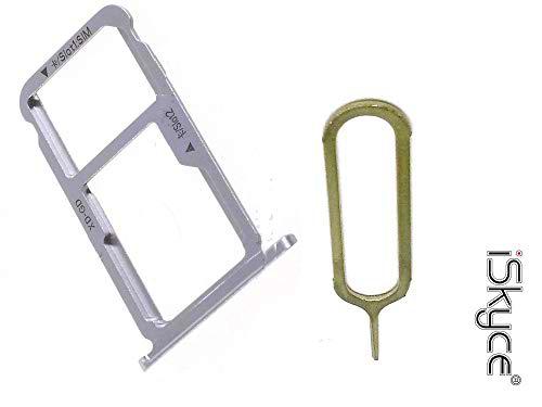 iSkyce OEM Doble cajón Nano Sim y SD para Huawei Honor 6 X (2016) Gris + Llave eyector Pin, re