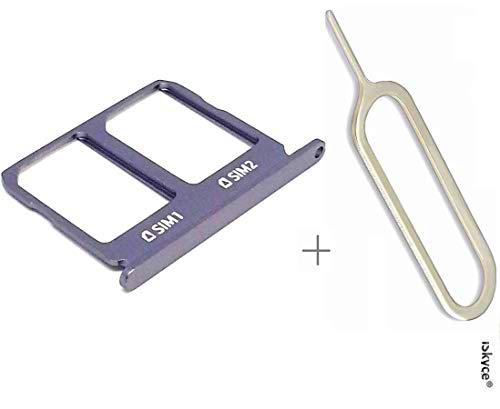 iSkyce 139B7. cajón del SIM y Tarjeta del SD para el teléfono Samsung Galaxia A9 Negro (2016) + Llave del Perno