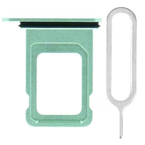 iReplaceParts - Bandeja SIM de repuesto para doble ranura de tarjeta SIM con herramienta eyectora de bandeja SIM para iPhone 12 (6.1 pulgadas) (verde claro)