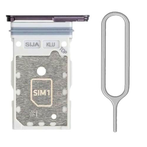 iReplaceParts - Bandeja SIM de repuesto con ranura de doble ranura de goma con bandeja SIM para Samsung Galaxy S22 / S22+ / S22 Ultra (negro)