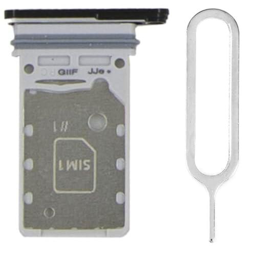 iReplaceParts - Bandeja SIM de repuesto con ranura de doble ranura de goma con bandeja SIM para Samsung Galaxy S21 / S21 Plus / S21 Ultra (gris)