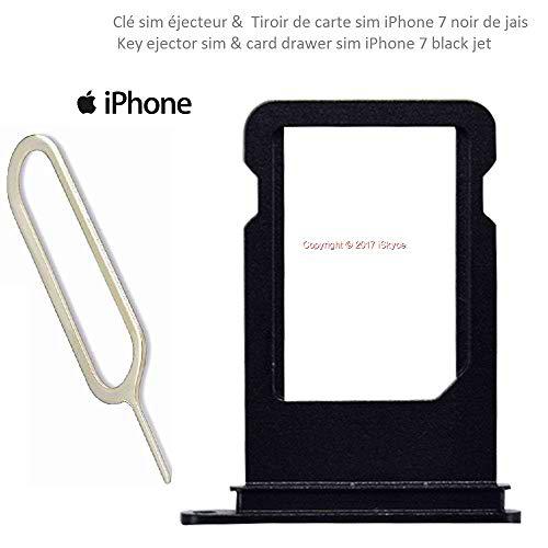 1 Recambio cajón Bandeja Tarjeta sim para el iPhone Nano más Negro con 1 eyector Clave 7