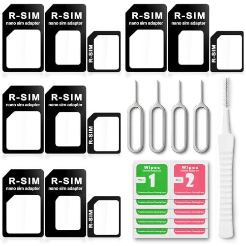 4 en 1 Adaptador de Tarjeta SIM, 4 Set Kit de Adaptadores para SIM con Pin de Expulsión