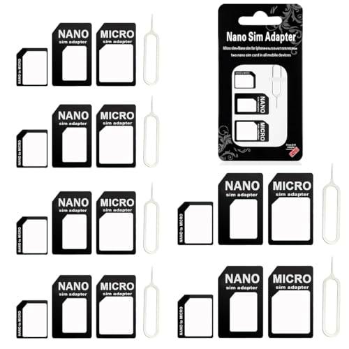 HABNI 4 En 1 Adaptador De Tarjeta Sim 6 Set Tarjeta Sim Adaptador Kit Bandeja De Tarjeta Porta Sim Ranura Adaptador De Tarjeta Sim Con Pin De Expulsión Sim