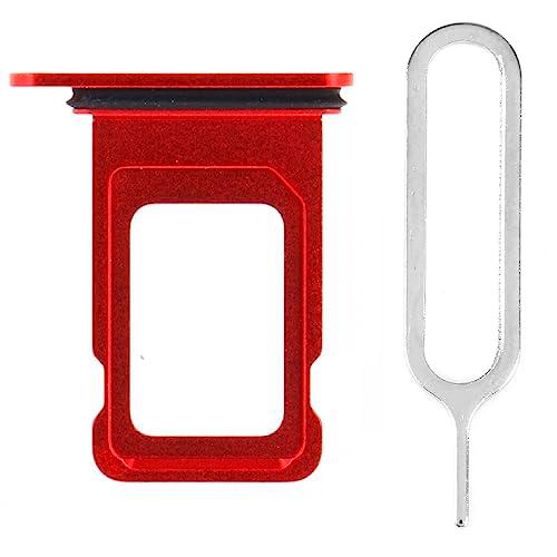 iReplaceParts - Bandeja SIM de repuesto para doble ranura de tarjeta SIM con herramienta de expulsión de bandeja SIM para iPhone 12 (6.1 pulgadas) y iPhone 13 (6.1 pulgadas) (rojo)