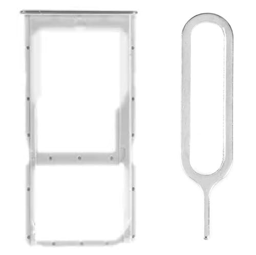 iReplaceParts - Bandeja SIM de repuesto para bandeja SIM doble ranura de goma con herramienta de expulsión de bandeja SIM para Huawei P30 Lite (blanco)