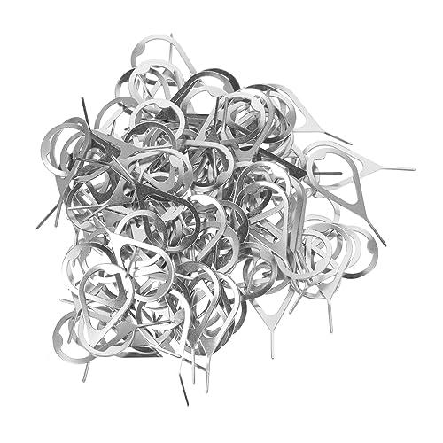 ZUNOXAZ 100 Piezas Extractor de Tarjetas Sim Acero para Móviles Agujas para Expulsar Bandeja Sim Herramienta Práctica y Resistente para Smartphones y