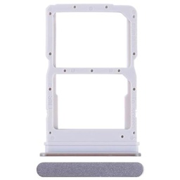 Generico Compatible con Honor 90 Lite/CRT-NX1 Pantalla 6.7 Try Tray Bandeja de alojamiento Porta Tarjeta Dual SIM Card SIM 1 + Ranura SIM 2 Trineo Lector (Silver)