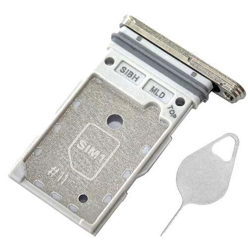 Galaxy S24 Ultra - Bandeja para tarjeta SIM de repuesto dual S24 Ultra Sim para Samsung Galaxy S24 Ultra 5G de 6.8 pulgadas S928U1 SM-S928U Bandeja de tarjeta SIM pieza de reparación con aguja de