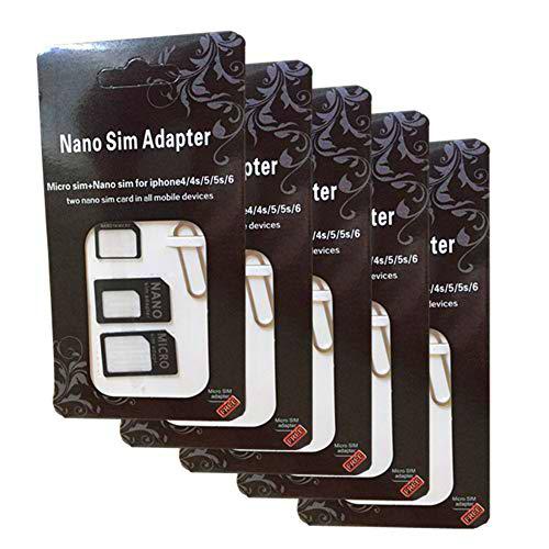 5 adaptadores de tarjeta SIM 4 en 1 Nano SIM Micro SIM estándar SIM cutter adaptador tarjeta SIM adaptador SIM universal adaptador nano SIM