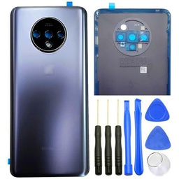 ubrokeifixit for OnePlus 7T Housing Rear Glass Back Door Cover Replacement/Adhesive for OnePlus 7T HD1900 HD1901 Dual SIM 6.55&quot;(Not for 7T Pro 6.67&quot;) (Silver(Back Glass Cover+Camera Lens))