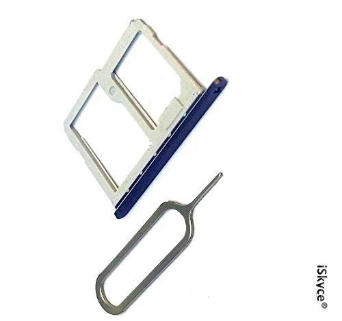 iSkyce OEM - Cajón Doble Nano Sim y Tarjeta SD para LG Q6 Gris + Llave de Pino expulsor
