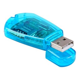 Lector de Tarjetas SIM USB 2.0 gsm CDMA Contactos Agenda telefono movil Azul