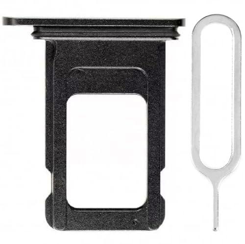 iReplaceParts - Bandeja SIM de repuesto para doble ranura de tarjeta SIM con herramienta eyectora de bandeja SIM para iPhone XR (6.1 pulgadas) (negro)