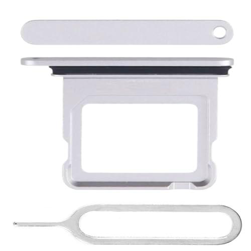 iReplaceParts - Bandeja SIM de repuesto para doble ranura de tarjeta SIM con herramienta eyectora de bandeja SIM para iPhone 16 y iPhone 16 Plus (blanco)