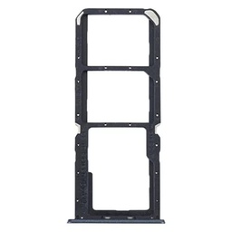 Carro bandeja de alojamiento tray compatible con Realme C30 / RMX3581 puerto tarjeta nano Sim1+ SIM 2 + ranura memoria Micro SD Card (negro)