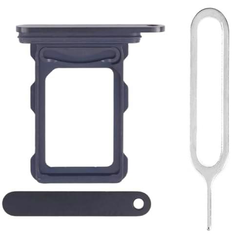 iReplaceParts - Bandeja SIM de repuesto para doble ranura de tarjeta SIM con herramienta de expulsión de bandeja SIM para iPhone 16 Pro y iPhone 16 Pro Max (titanio negro)