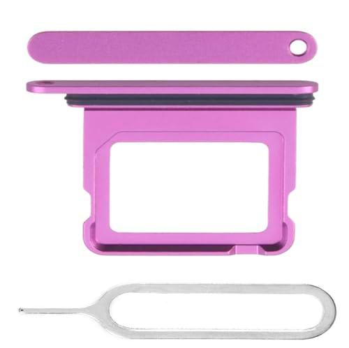 iReplaceParts - Bandeja SIM de repuesto para doble ranura de tarjeta SIM con herramienta de expulsión de bandeja SIM para iPhone 16 y iPhone 16 Plus (rosa)