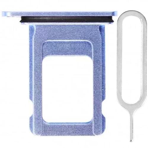iReplaceParts - Bandeja SIM de repuesto para doble ranura de tarjeta SIM con herramienta eyectora de bandeja SIM para iPhone XR (6.1 pulgadas) (azul)